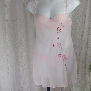 Dress Her Sexy 2pcs Pink Heart Nightgown and Loving Cup NWOT